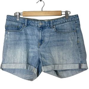 H&M Womens Mid-Rise Cuffed Hem Denim Jean Shorts Size 35"